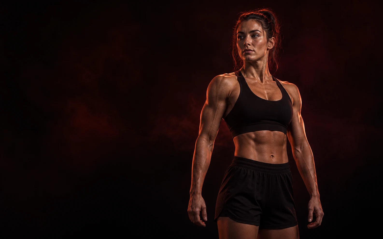 Atleta dedicata all’allenamento delle spalle