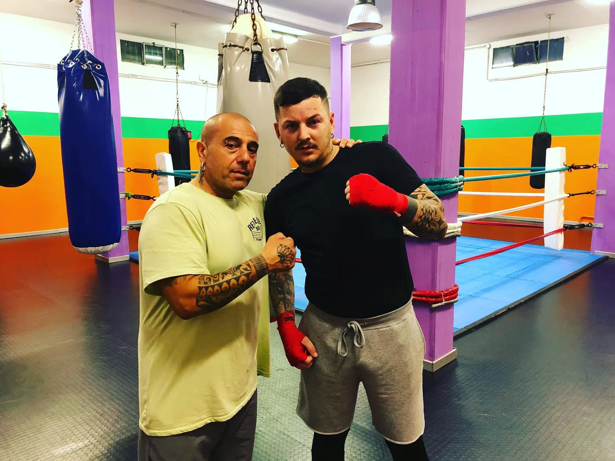 Area boxe con sacchi a Revenge Gym